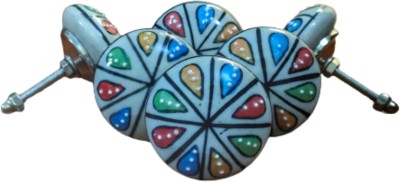 Gangkart-Ceramic Knobs World Door Knobs Cabinet Handle Kitchens Rad Mandala Pack Of 05 Knobs Ceramic Door Handle(Multicolor Pack of 5)