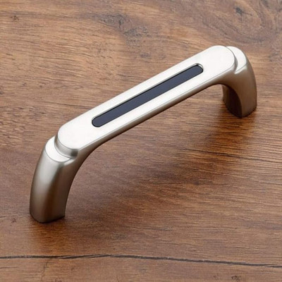HARMONUS Cabinet Drawer Door Handle Satin/Black Satin Finish 224 mm (10 Inch) Zinc Cabinet/Drawer Handle(Black Pack of 5)