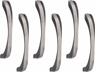 ATOM CH-ZN-550-BS-08, Pack of 6 Zinc Cabinet/Drawer Handle(Black, Silver Pack of 6)