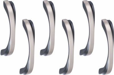 ATOM CH-ZN-550-BS-04, Pack of 6 Zinc Cabinet/Drawer Handle(Black, Silver Pack of 6)