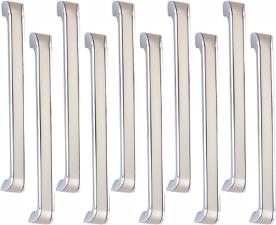 ATOM CH-ZN-252-CPSS-08, Pack of 10 Zinc Cabinet/Drawer Handle(Silver Pack of 10)