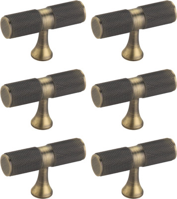 ATOM BK-TEE Antique Finish Knob Brass Cabinet/Drawer Handle(Multicolor Pack of 6)