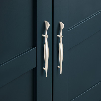 Plantex 96mm Handle for Cabinet/Cabinet Handle/Wardrobe Handle/Door Pull-Push Handle Zinc Cabinet/Drawer Handle(Silver Pack of 1)