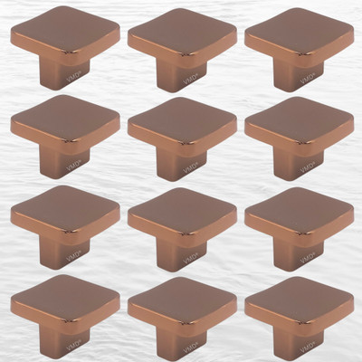 Vmd SQ. zink door/Cabinet/Drawer Knob, Pulls ROSEGOLD Finish Perfect for Home/Office Aluminium Cabinet/Drawer Handle(Copper Pack of 12)