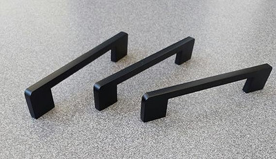Elexa Hardware Stainless Steel Door Handle Set | Black Matte Finish | 6 inch Stainless Steel Cabinet/Drawer Handle(Black Pack of 2)