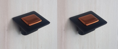 boruz Zinc Cabinet/Drawer Handle(Copper, Black Pack of 2)