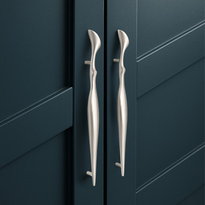 Plantex 224mm Handle for Cabinet/Wardrobe Handle/Door Pull-Push Handle/Cabinet Handle Zinc Cabinet/Drawer Handle(Silver Pack of 1)