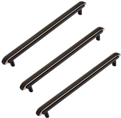 LAPO Twist Cabinet Handle for drawer, Kitchen drawer handle - 10 In Zinc Cabinet/Drawer Handle(Black, Pink Pack of 3)