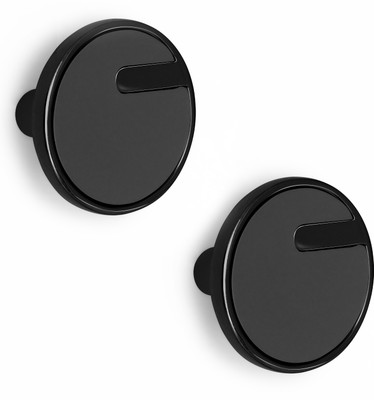 Plantex Drawer Knobs/Knobs for Drawers/Round Knob for Cabinets/Pull-Push Knob for Drawer Zinc Cabinet/Drawer Handle(Black Pack of 2)