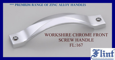 Flint FL : M : 167 128mm Zinc Cabinet/Drawer Handle(Silver Pack of 1)