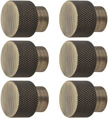 ATOM 26 mm KB-BK-DIAMOND Antique Knob Brass Cabinet/Drawer Handle(Multicolor Pack of 6)