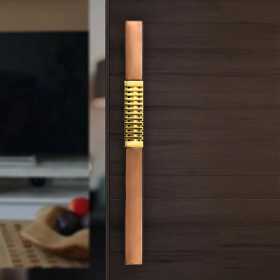 Plantex Door Handle/Handle for Main Door/12 Inch Pull-Push Handle for Home/Office/Hotel Stainless Steel Door Handle(Brown, Gold Pack of 1)