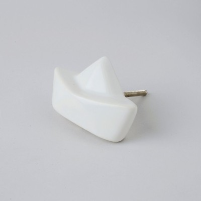 Pinch of pretty Pinch of pretty Charming (Pack of 4) White Boat Knobs Ceramic Cabinet/Drawer Handle(White Pack of 4)