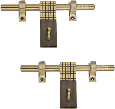 Harigario 10-inch Antique Finish Stainless Steel Aldrop Door Latch Stainless Steel, Aluminium Door Handle(Gold Pack of 2)
