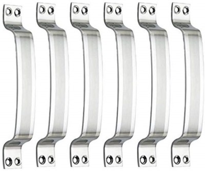 KURIC Stainless Steel Door and Window Cabinet Pull Handle, D Curve -4 Inch Steel Door Handle(Steel Pack of 6)