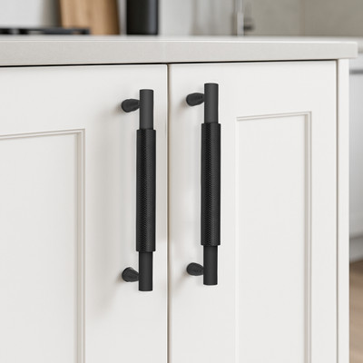 Plantex 160mm Handle for Cabinet/Door Pull-Push Handle/Wardrobe Handle/Cabinet Handle Stainless Steel Cabinet/Drawer Handle(Black Pack of 1)