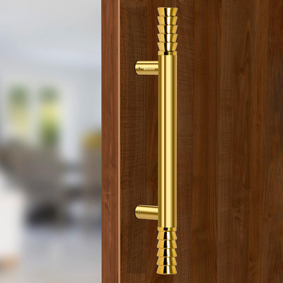 Bzcarts 14 Inch PVD Gold Main Door Handle / Door & Home Decore / Pull-Push Handle Stainless Steel Door Handle(Gold Pack of 1)