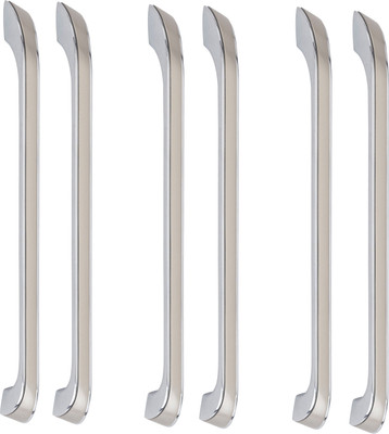 ATOM 10 Inches Zinc Handle | CP Stain Finish| CH-252 Zinc Cabinet/Drawer Handle(Silver Pack of 6)