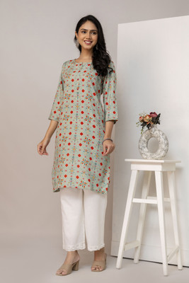 SILHARA Women Printed Straight Kurta(Multicolor)