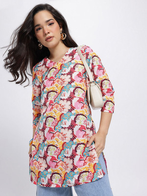 Anouk Rustic Women Printed Straight Kurta(Multicolor)