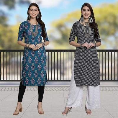 Moda Rapido Women Printed A-line Kurta(Multicolor)