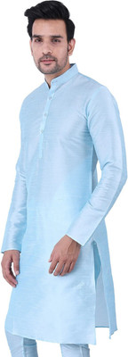 JEXI Men Solid Straight Kurta(Blue)