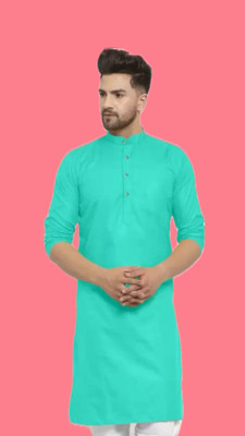 VINAARI Men Solid A-line Kurta(Green)