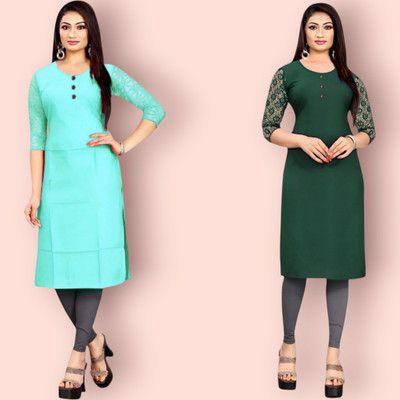 Coft Women Solid Straight Kurta(Multicolor)