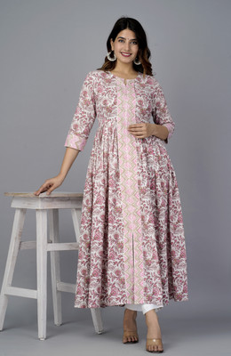 Moda Rapido Women Printed Anarkali Kurta(Multicolor)