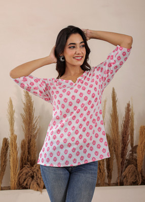 Label Adrija Casual Printed Women Pink Top