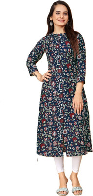 Fascino Designs Women Solid A-line Kurta(Blue)