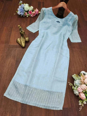 ak fashion mall Women Embroidered Ethnic Dress Kurta(Light Blue)
