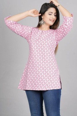 PHFashion Women Printed A-line Kurta(Pink)