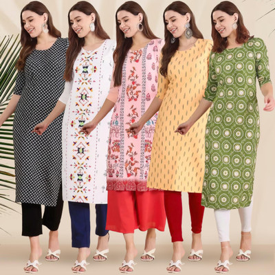 1 Stop Fashion Women Printed A-line Kurta(Multicolor)