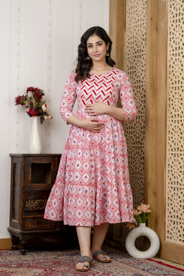 JASORIYA Women Embroidered Anarkali Kurta(Pink)