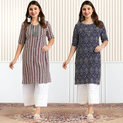 1 Stop Fashion Women Printed A-line Kurta(Multicolor)