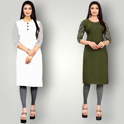 Coft Women Solid Straight Kurta(Multicolor)