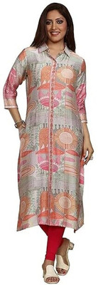 Nioni Women Floral Print Straight Kurta(Multicolor)