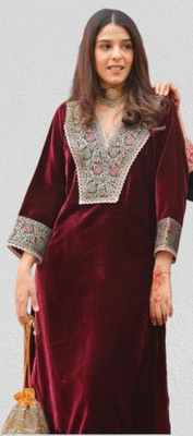 Akshita Creation Women Solid Ethnic Dress Kurta(Maroon)