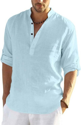Vimal Star Men Solid Straight Kurta(Blue)