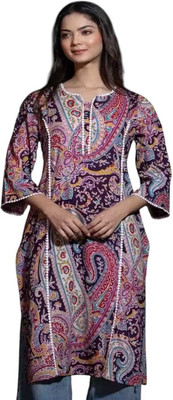 MEESHIAA FASHION Women Floral Print Straight Kurta(Multicolor)