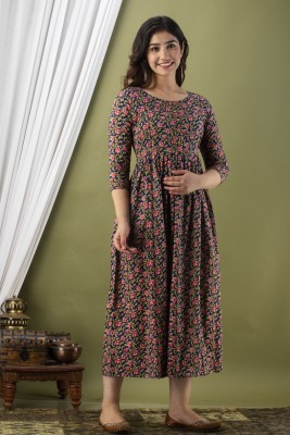 STYLE HEAVEN Women Printed A-line Kurta(Multicolor)