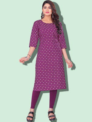 Dhrutiivaste Women Printed Straight Kurta(Multicolor)