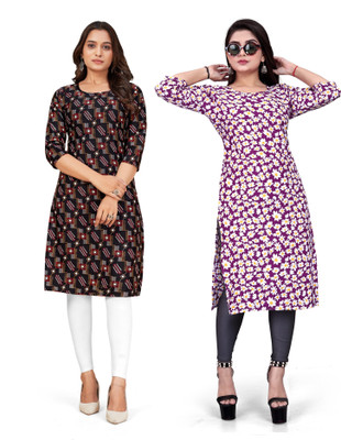 SAIKRUPA FASHION Women Printed Straight Kurta(Multicolor)