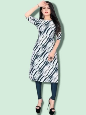 KARNI FASHION Women Printed Straight Kurta(Blue)