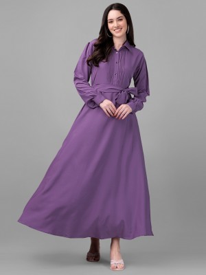 VISHAL CREATION Women Solid Anarkali Kurta(Purple)