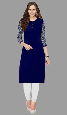 Coft Women Self Design A-line Kurta(White, Blue)