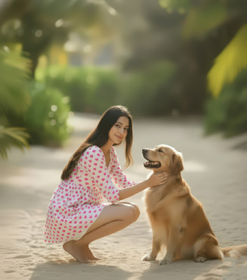 anushansa Women Printed Tunic Kurta(White, Pink)