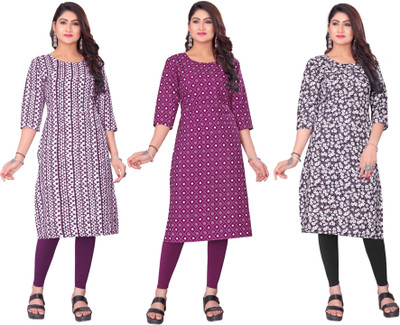 Dhruti Vaste Women Printed A-line Kurta(Multicolor)