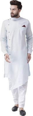 Hangup Plus Men Solid A-line Kurta(Blue)